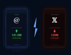 Scopri di pi&ugrave; sull'articolo Threads Supera X nel 2026: La Rivoluzione del Microblogging &egrave; Ufficiale